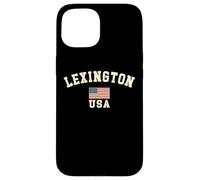 Vintage Lexington USA American Flag Kentucky Souvenir Retro Case for iPhone 15