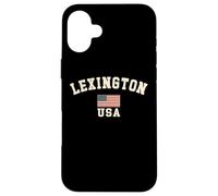 Vintage Lexington USA American Flag Kentucky Souvenir Retro Case for iPhone 16 Plus