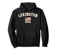 Vintage Lexington USA American Flag Kentucky Souvenir Retro Pullover Hoodie