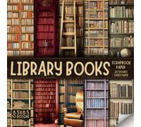 Vintage Library Books Pattern scrapbook paper, 8.5x8.5, 10 Designs, 20 Double-Sided Sheets: Decorative Bookshelf Paper For Scrapbooking, craft Paper ... & Mixed Media, Origami, Collage & Card Making
