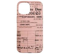 Vintage Library Card Retro Book Lover Nostalgic Collage Art Case for iPhone 15