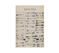 Vintage Library Cards Wall Art Print,Date Due Reading Posters,Neutral Books Literature Wall Decor For Family Dormitory Living Room Aesthetic Unframe-style 24x36inch(60x90cm)
