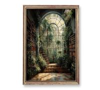 Vintage Library Picture Dark Academia Canvas Wall Art Victorian Gothic Poster Dark Castle Painting Medieval Castle Painting Vintage Victorian Prints Gothic Library Wall Art for Room 16x24in No Frame