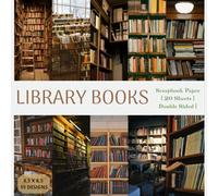 Vintage Library Scrapbook Paper Pad - 8.5" x 8.5", 10 Unique Designs, 20 Double-Sided Sheets - Decorative Bookshelf-Themed Craft Paper for Scrapbooking, Journaling, Origami, Collage & Card Making