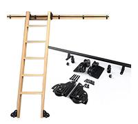 Vintage Library Sliding Ladder Hardware Kit, Metal Sliding Brackets, Bookcase Track System, Adjustable Ladder Rails, Modern & Classic Home Decor Solution