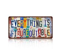 Vintage License Plate Wall Decor Everything Is Figureoutable Metal Tin Sign For Bar Home 12 x 6 Inches