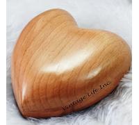 Vintage Life Inc Heart Shaped Wooden Cremation Urn for Ashes | Funeral urn, Memorial Ashes keepsake | Beige Wooden Burial Urn for Pets & Human Ashes