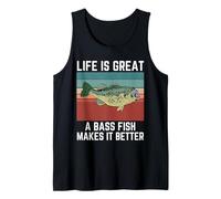 Vintage Life is Great A Bass Fish Makes It Better Tank Top
