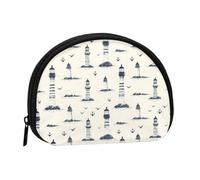 Vintage Lighthouse Anchor Print Coin Purse - Mini Coin Purses for Women, Cute Small Change Purse Coins Pouch