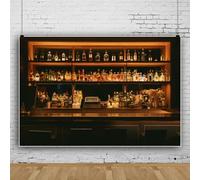 Vintage Lighting Bar Backdrop Wild West Retro Wine Shelf Whisky Dinks Alcohol Cafe Pub Bokeh Bar Photography Backgrounds for Birthday Party Decorations Portrait Photo Booth Studio Prop Vinyl 7x5ft