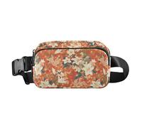 Vintage Lily Flowers Orange Japanese Woodblock Prints Fashionable Waist Pack Crossbody Bag for Women Men Teenagers Water Resistant Chest Belt Bum Bag with Adjustable Strap for Shopping Sports
