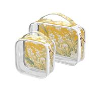 Vintage Lily of The Valley Yellow Mens Toiletry Travel TSA Approved Portable Makeup Travel Bag Airport Airline Compliant