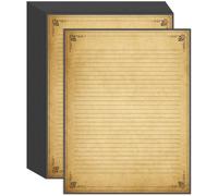 Vintage Lined Paper - 50 Sheets Stationary Paper for Writing Letters, 100gsm Antique Border Design, Stationery for Writing Letters, Invitations, Stationery Writing Papers, 8.5'' x 11''