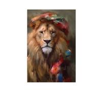 Vintage Lion Portrait Art Print - Renaissance Animal Painting,6