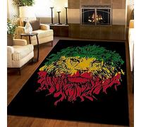 Vintage Lions Grunge Lion Head Black Area Rug Reggae Music Art Rugs Living Room for Bedroom Dining Home Office Soft Rugs Carpets 70 x 140 cm