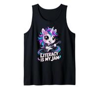 Vintage Literacy is My JAM Reading Rocks Crew Bookworm Squad Tank Top