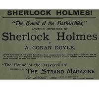 Vintage Literature 'Sherlock Holmes. The Hound of The Baskervilles Commences in The Strand Magazine', England, 1907, Reproduction 250gsm A4 & A3 Vintage Sherlock Holmes Poster (A5 147 x 210mm)