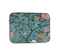 Vintage Little Bird Floral Shockproof Laptop Sleeve 17 Inch, Oxford Fabric Case With Foam Padding, Lightweight Protective Cover For Pad Notebook, Business School Travel Use
