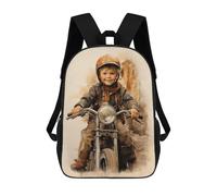 Vintage Little Boy And Mor 3D Printed 17 Inch School Backpack Children's Backpacks 3D Printed Cool Knapsack for Boys Elementary And Middle