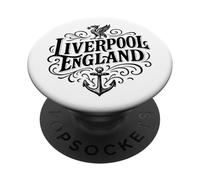 Vintage Liverpool Liverbird and Anchor Black Print PopSockets Adhesive PopGrip