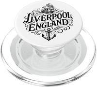Vintage Liverpool Sailing Ship and Anchor Black Print PopSockets PopGrip for MagSafe