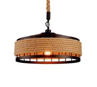 Vintage Loft Round Cage Pendant Rustic Iron Candlestick Chandelier Industrial Hemp Rope Hanging Lamp Ceiling Light
