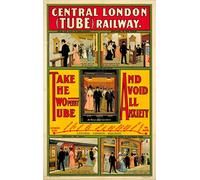 Vintage London 1905 Central Tube Railway Poster Wall Art Print A4 & A3 (A5 147 x 210mm)