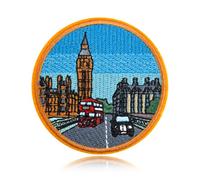 Vintage London Big Ben Bus Taxi Embroidered Iron On Patch
