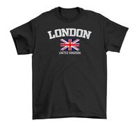 Vintage London England United Kingdom Souvenir Gift T-Shirt - Union Jack Attack! A Funny Way to Show Your British Pride! Black