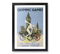 Vintage London Olympic Games Poster Framed Wall Art Print A2 Black