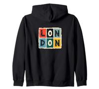 Vintage London Souvenir - Retro Modern Art London Zip Hoodie