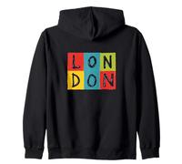 Vintage London Souvenir - Retro Modern Art London Zip Hoodie