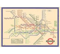 Vintage London Tube Map 1933 Wall Art Poster A4 & A3 size 250gsm Gloss Borderless print (A4 Framed - White Frame)