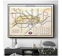 Vintage London Underground Tube Map City Poster Wall Art Picture Print Nordic Canvas Painting Office Living Room Home Decor-50x70cm Unframed