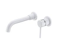 Vintage Look Concealed Bathroom Faucet with 360°Rotatable Spout,Wall Mounted Brass Construction,5.5L/M Flow Rate,White