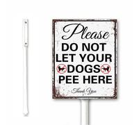 Vintage Look Keep Dogs Off Grass - Please Do Not Let Your Dogs Pee Here Thank You Metal Sign, 12x15 CM Rustproof Aluminum With Stake, Lawn Garden Yard Decor For Home