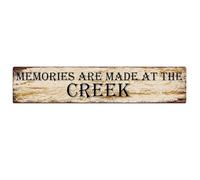 Vintage Look Rustic Metal Signs Memories are Made at the Creek 4x16 Inch Retro Tin Sign