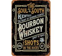 Vintage Look Tin Metal Sign 8 x 12inch - Kentucky Bourbon Whiskey