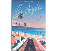 Vintage Los Angeles Travel Poster Art Print Retro Wall Art Canvas Poster Room Decor Home Decor Unframed 40x60cm