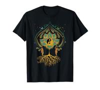 Vintage Lotus Mandala Yin Yang Sacred Geometry Spiritual T-Shirt