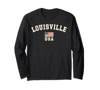 Vintage Louisville USA American Flag Kentucky Souvenir Retro Long Sleeve T-Shirt