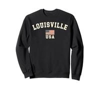 Vintage Louisville USA American Flag Kentucky Souvenir Retro Sweatshirt