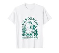 Vintage Love Plant Gardening Lady Because Murder Is Wrong T-Shirt
