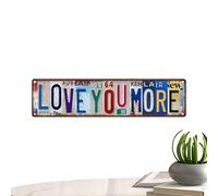 Vintage Love You More Sign - Antique Panel, Retro Board for Office Spaces, Classic Panel with Decorative Appeal, Rustic Metal, Old-Fashioned Plate for Living Room and Bathroom Gate Apartment Indoor