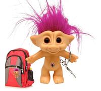 Vintage Lucky Troll Doll Keychain, 80s Decorations, 10 Cm Chromatic Anti-lost Key Ring, Pendant Keychain, Interesting Gift, Suitable for Girls and Women, Pendant Keychain - Hung on School Bags