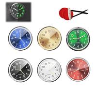 Vintage Luminous Mini Clock - Retro Dashboard with Adhesive & Air Vent Clip, Easy-Read Analog for Car, Motorcycle (All)