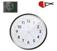 Vintage Luminous Mini Clock - Retro Dashboard with Adhesive & Air Vent Clip, Easy-Read Analog for Car, Motorcycle (White)