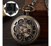 Vintage Luxury Mechanical Pocket Watch Men Xmas Gift Retro Hand-Winding Movement Roman Numerals Display Manual Pocket Timepiece,A with Box