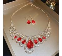Vintage luxury necklace, palace style, heavy diamond drop clavicle necklace, high-end retro necklace for women