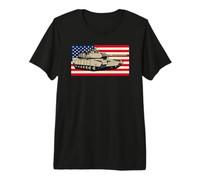 Vintage M1 Abrams Tank Drawing American Flag Premium T-Shirt